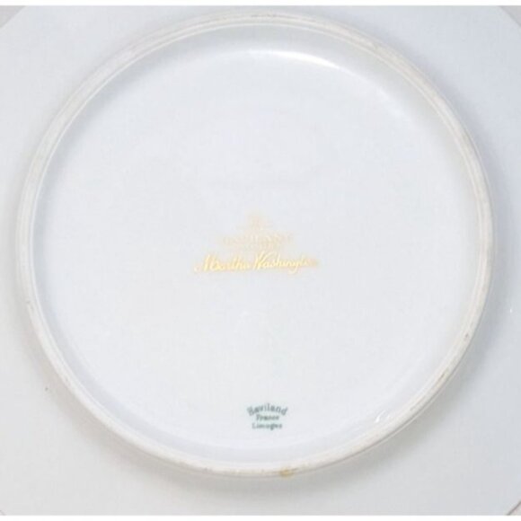 Martha Washington Haviland Salad Plate Gold Starburst St names in Green Rings Li - Picture 5 of 14